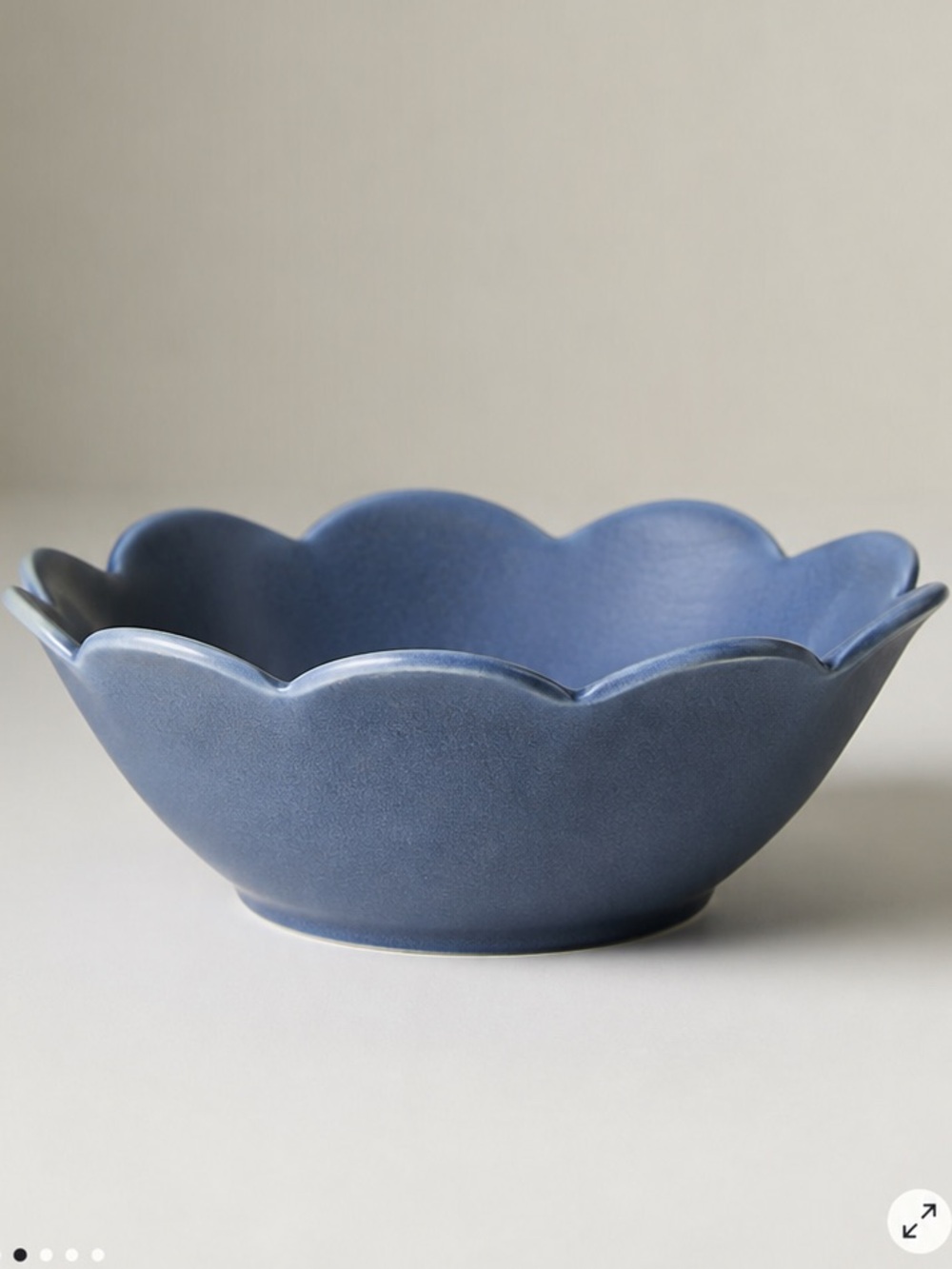 Anthropologie Blue Scalloped Melamine Nut Bowl